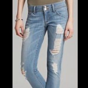 HUDSON destroyed crop cuff jeans